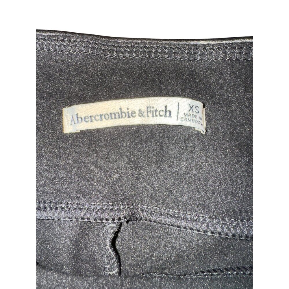 Abercrombie & Fitch Black Leather-Like Skinny Pants With Ankle Zippers XS - Picture 4 of 8